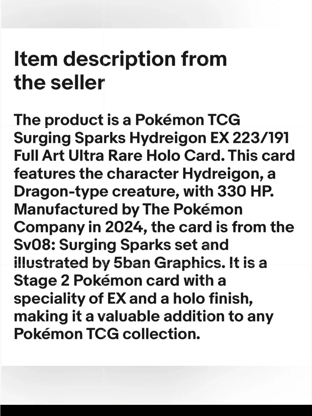 Pokémon TCG Surging Sparks Hydreigon EX